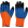 Перчатки акриловые ТОРРО 600 утепленные синий облив, черные пальцы