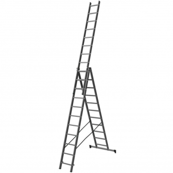 Лестница 3х11 ступеней (алюминиевая, трехсекционная, со стабилизатором)